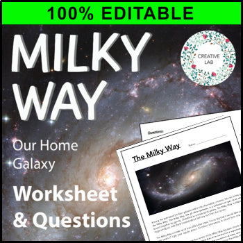 The Milky Way - Worksheet & Questions - 100% Editable