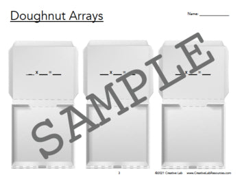 Donut Arrays 2 - Single Digit Multiplication - 100% Editable