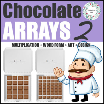 Math Chocolate Arrays 2 - Single Digit Multiplication Worksheets