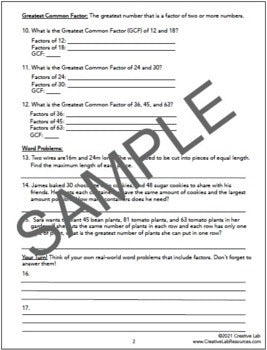 Factors - Lesson & Practice Questions - 100% Editable