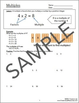 Multiples, Least Common Multiple - Lesson & Practice Questions