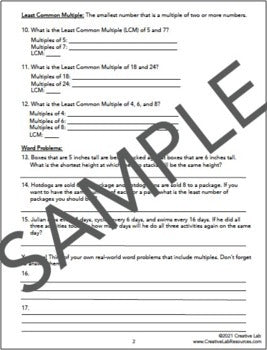 Multiples, Least Common Multiple - Lesson & Practice Questions