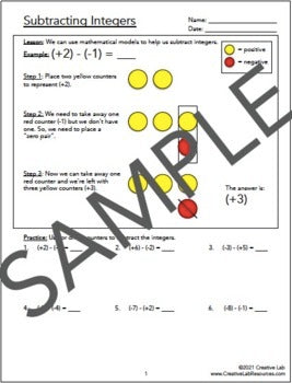 Subtracting Integers - Lesson & Practice Questions