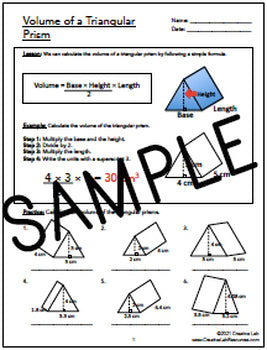 Volume of Triangular Prisms - Lesson & Practice Questions