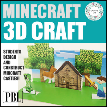 Minecraft Castle Scene 3D Craftivity