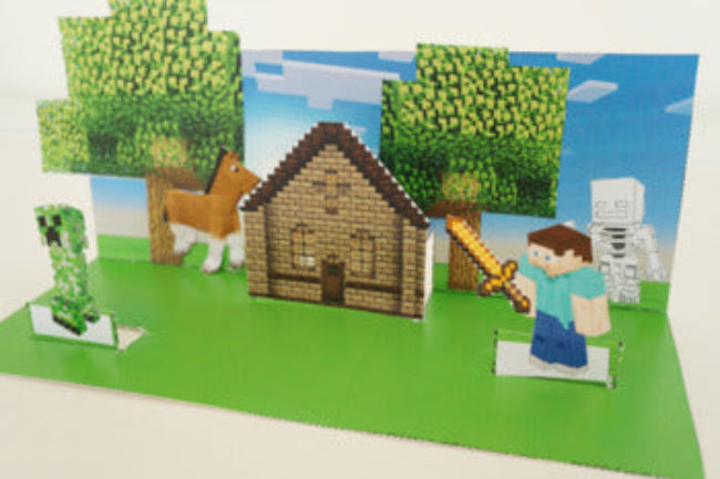 Minecraft Castle Scene 3D Craftivity