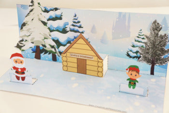 Santa's Workshop Scene 3D Craftivity - 100% Editable