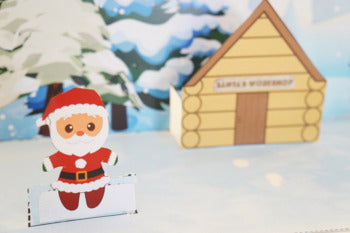 Santa's Workshop Scene 3D Craftivity - 100% Editable