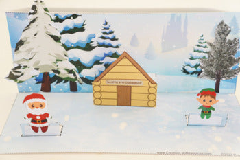Santa's Workshop Scene 3D Craftivity