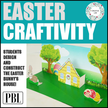 Easter Bunny's House Scene 3D Craftivity