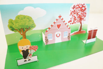 Valentine's Day House Scene 3D Craftivity - 100% Editable