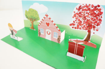 Valentine's Day House Scene 3D Craftivity - 100% Editable