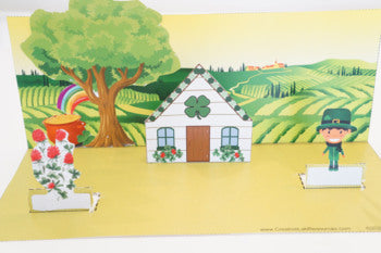 St. Patrick's Day House Scene 3D Craftivity