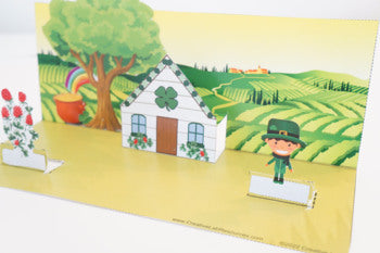 St. Patrick's Day House Scene 3D Craftivity