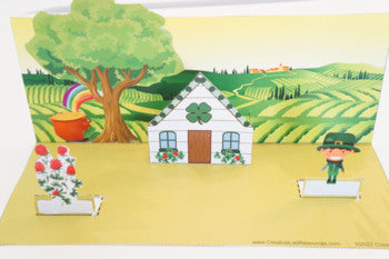 St. Patrick's Day House Scene 3D Craftivity