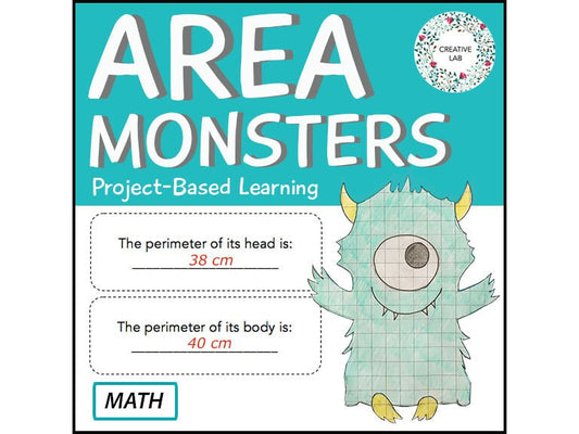 Area Monsters Math - PBL // Printable Teaching Resource // No Prep Classroom //