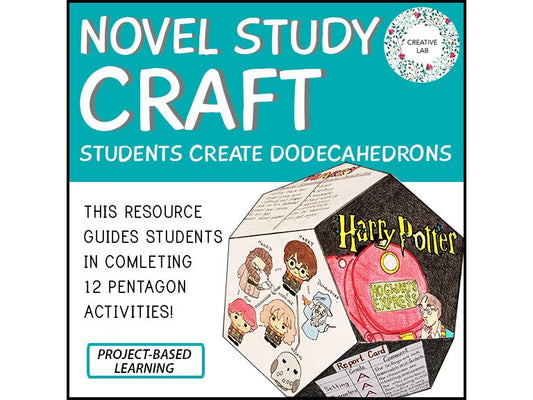 Novel Study Craft For Any Book - Dodecahedron - PBL // Printable Teaching Resource // No Prep Classroom // Project Based Learning
