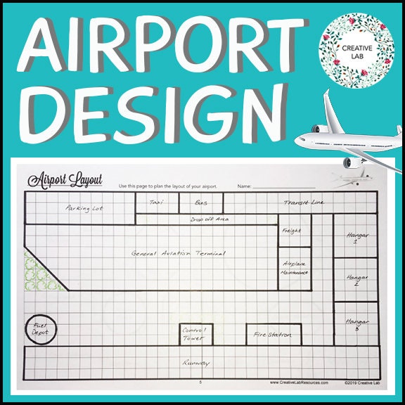 Airport Design - Area & Perimeter Math - 100% Editable // Printable Teaching Resource // No Prep Classroom //
