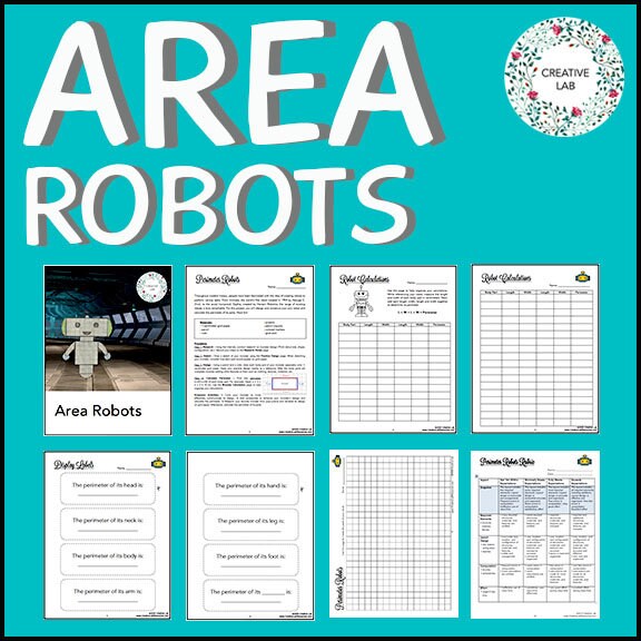 Area Robots - Math PBL // Printable Teaching Resource // No Prep Classroom // Project Based Learning