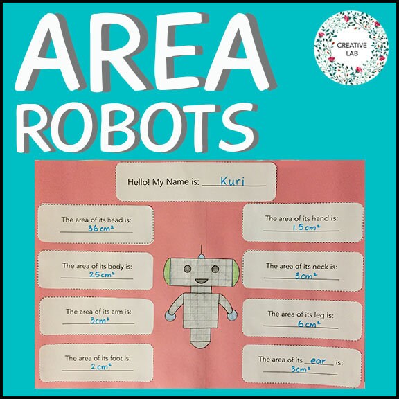 Area Robots - Math PBL // Printable Teaching Resource // No Prep Classroom // Project Based Learning