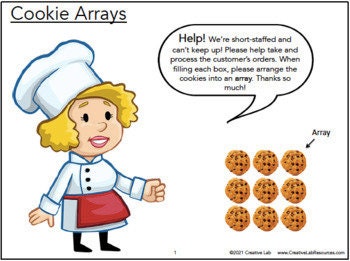 Math Cookie Arrays - Single Digit Multiplication - PBL // Printable Teaching Resource // No Prep Classroom //