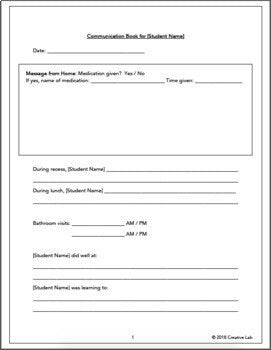 Communication Book - For Students With Special Needs // Printable Teaching Resource // No Prep Classroom //