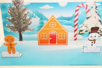 Christmas Gingerbread House Scene 3D Craft // Printable Teacher School Resource // No Prep Classroom // Kids art