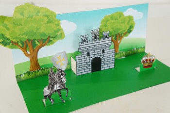 Castle Scene 3D Pop Up Craftivity - 100% Editable Craft // Printable Teaching Resource // No Prep Classroom //