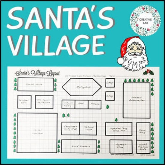 Santa's Village Design - Area & Perimeter // Printable Teaching Resource // No Prep Classroom //